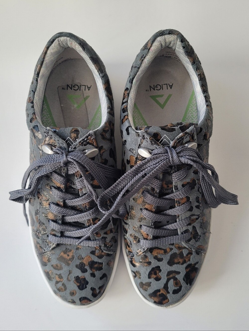 Align Nurse Mates Harper Grey Leopard Print Sneakers Size US 6.5W